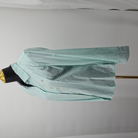 Tommy Hilfiger Button Front Pin Striped Long-Sleeve Mint Green Size Large - Picture 5 of 12